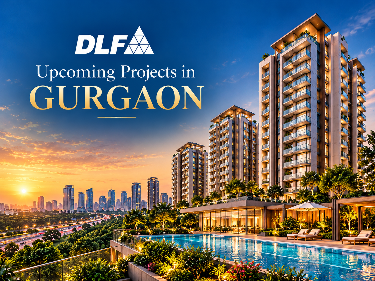 Gurgaon Luxury Towers at Sunset